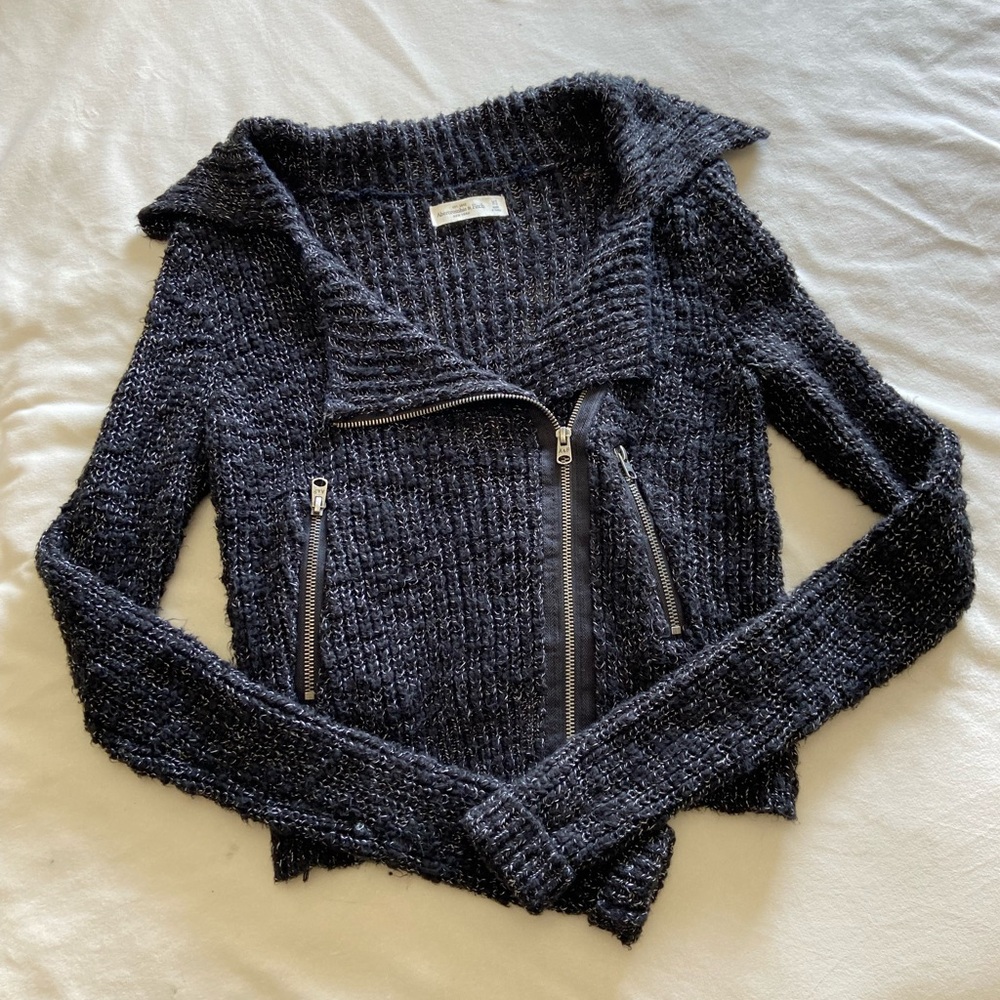 Abercrombie & Fitch Black Zipper Cardigan